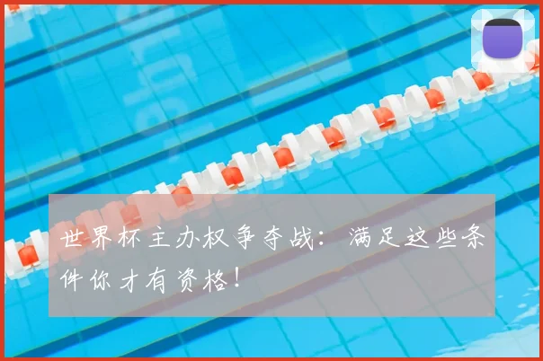 世界杯主办权争夺战：满足这些条件你才有资格！